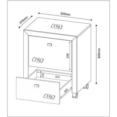 Gaveteiro Para Pasta Suspensa Multimóveis Vcr25022 Branco