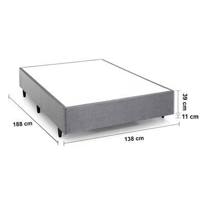 Base Box Casal Silver Confort Linho 39x138x188cm Herval Cinza