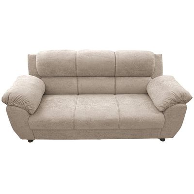 Sofá 3 Lugares Cama inBox Paris com 202cm de Largura e Revestido em Bouclé Bege Claro