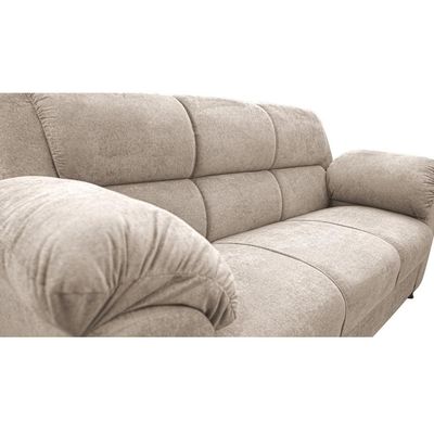 Sofá 3 Lugares Cama inBox Paris com 202cm de Largura e Revestido em Bouclé Bege Claro