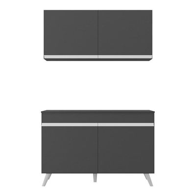 Armário De Compacta 2 Peças Multimóveis Preto/branco