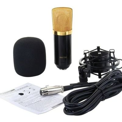 Microfone Condensador Unidirecional com Suporte Metal Articulado Mymax