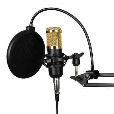 Microfone Condensador Unidirecional com Suporte Metal Articulado Mymax