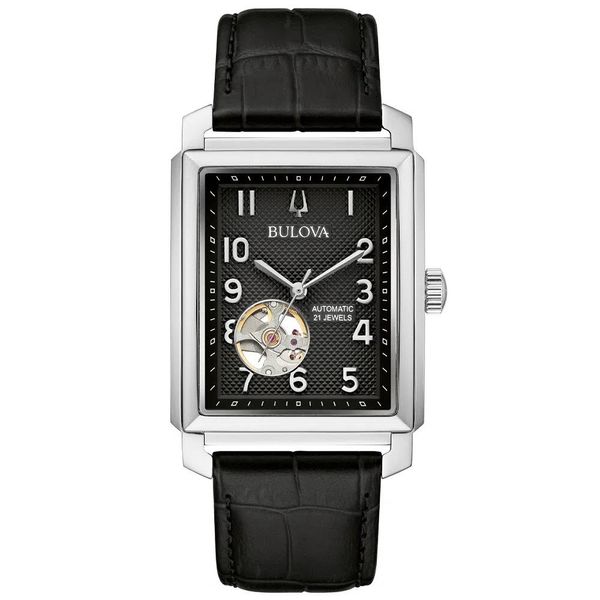 Relógio Bulova Masculino Ref:96a269 Automático Semiesqueleto Prateado