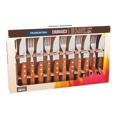 Jogo Para Churrasco Tramontina 12 Peças Jumbo Garfo e Facas