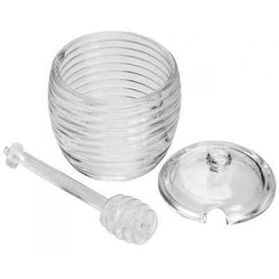 Meleira de Cristal Com Pegador e Tampa Colmeia 210ml - Lyor