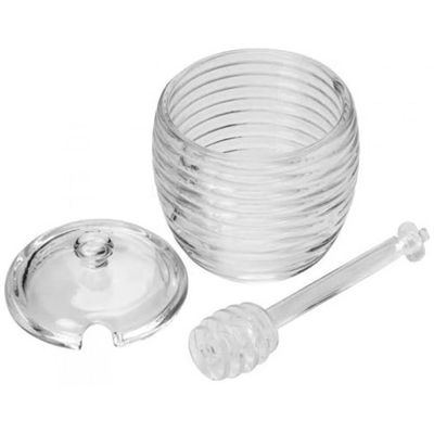 Meleira de Cristal Com Pegador e Tampa Colmeia 210ml - Lyor