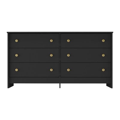 Cômoda 136cm Com 6 Gavetas Flex Multimóveis Preto