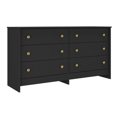 Cômoda 136cm Com 6 Gavetas Flex Multimóveis Preto