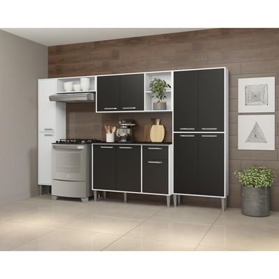 Cozinha Compacta Multimóveis Xangai Classic Branca/preta