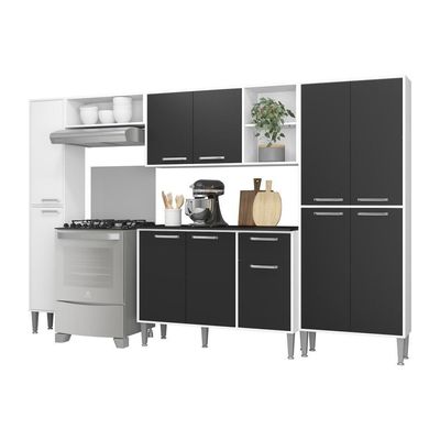 Cozinha Compacta Multimóveis Xangai Classic Branca/preta