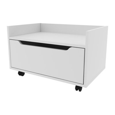 Gabinete Banheiro 60cm Com 1 Gaveta E Rodízios Multimóveis Cr10124 Branco Branco