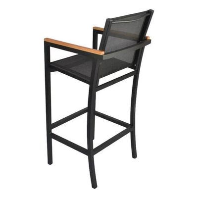 Banqueta Para Bancada De Bar E Balcão Em Alumínio Tela Sling Preto