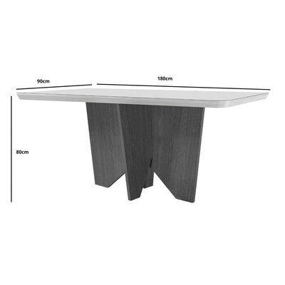 Sala De Jantar Mesa Evora Com 6 Cad Grecia Grafite/Imbuia