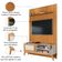 Rack Bancada Caribe Com Painel Para Tv Até 55 Polegadas Egeo Cedro/off White Ripado Impressão 3d Edn Cedro