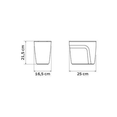 Lixeira Tramontina Compact Em Polipropileno Preto Com Tampa Basculante 6,5 L