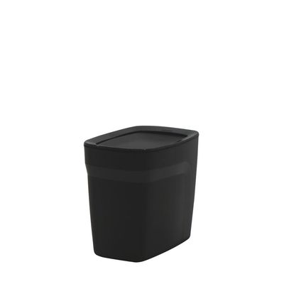 Lixeira Tramontina Compact Em Polipropileno Preto Com Tampa Basculante 6,5 L