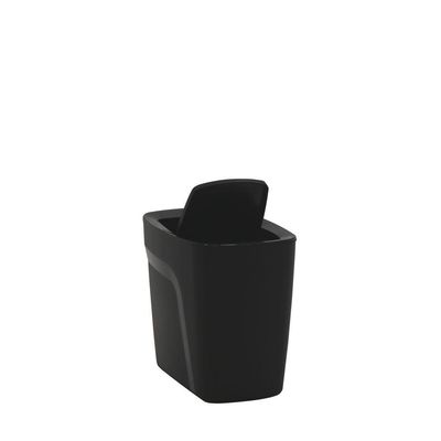Lixeira Tramontina Compact Em Polipropileno Preto Com Tampa Basculante 6,5 L