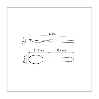 Kit 24 Colher De Chá Leme Inox Vermelho