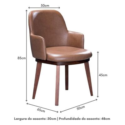 Cadeira De Jantar Estofada Com Pés Madeira Multimóveis Cr50093 Caramelo Caramelo