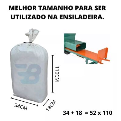100un Saco Para Silagem 52x110 200micras + 100 Abraçadeiras
