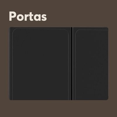 Cozinha Compacta De Aço 6 Portas 3 Vidros 2 Gavetas Bertolini Grafite