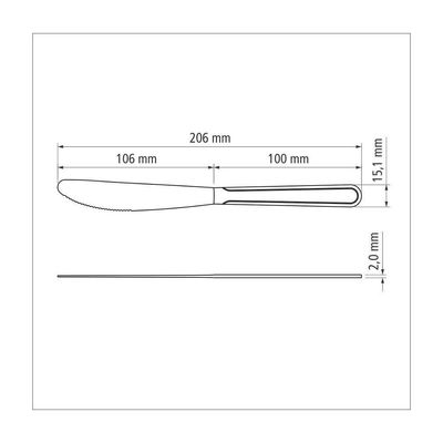 Kit 3 Faca De Mesa Inox Buzios 4"