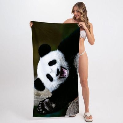 Toalha De Praia Happy Panda  criativas e clássicas