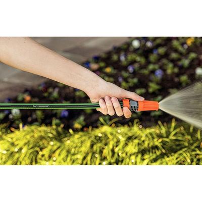 Mangueira Flex Para Jardim Tramontina Verde Com Faixa Preta Em Pvc 4 Camadas 20 M Com Engate Rosqueado E Esguicho