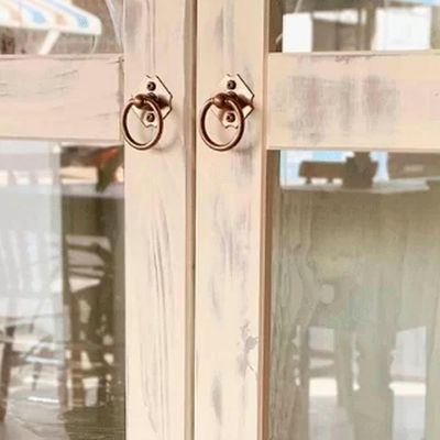 Cristaleira Madeira Maciça 2 Portas Vidro Lateral Branco Garapa D113vl Shop Jm