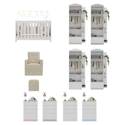Quarto Infantil Completo+Poltrona E Puff Mp4080