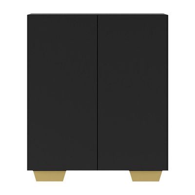 Armário Lavanderia Com 2 Portas Multimóveis Preto/natural