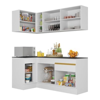 Cozinha Compacta De Canto Com Armário E Balcão Branca