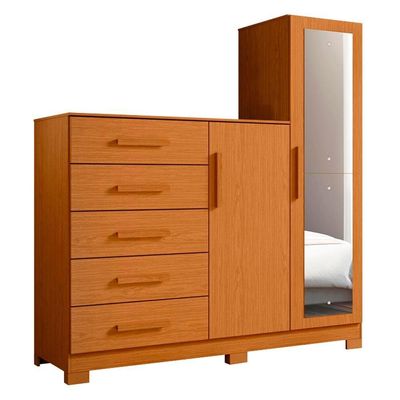 Cômoda 5 Gavetas Para Tv Até 50 Polegadas Espelho Cinamomo Nexus Shop Jm