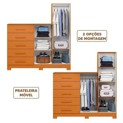 Cômoda 5 Gavetas Para Tv Até 50 Polegadas Espelho Cinamomo Nexus Shop Jm