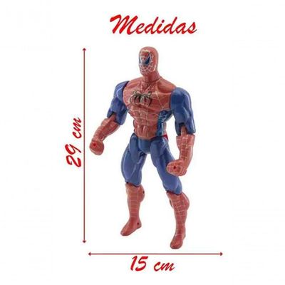 Boneco Super Herói Articulado Homem Aranha C/ Imnetro 29cm