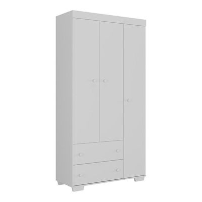 Guarda-roupas Infantil Flex 3 Portas E 2 Gavetas Algodão Doce Multimóveis Mp4245 Branco
