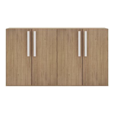 Aparador Buffet 4 Portas Suspenso Viena V3605 Rustic/Branco Rustic/Branco