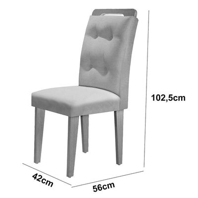 Mesa Olímpia 120cm Mdf Canto Reto Com 4 Cadeiras Carol