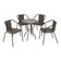Conjunto Jardim Mesa Vidro 60cm 4Cadeiras Junco Cr8008 Café