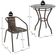 Conjunto Jardim Mesa Vidro 60cm 4Cadeiras Junco Cr8008 Café