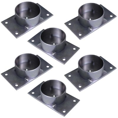 Kit 6 Chapinhas Chapa Reta com Tubo Fixação Pés Palito Rosca 5/16 Zincada G59