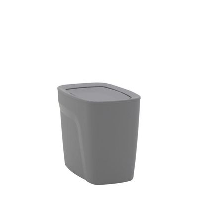 Lixeira Tramontina Compact Em Polipropileno Cinza Com Tampa Basculante 6,5 L