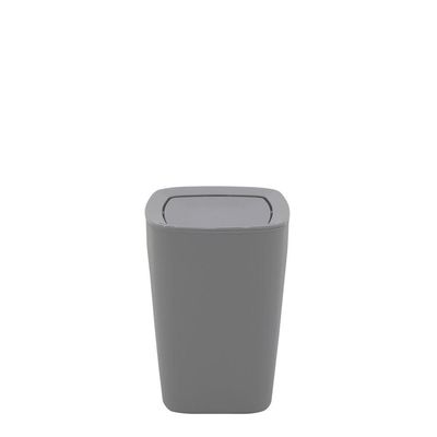 Lixeira Tramontina Compact Em Polipropileno Cinza Com Tampa Basculante 6,5 L