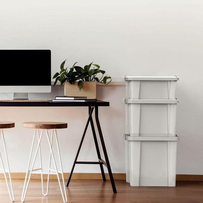 Caixa Organizadora Tramontina Office Em Polipropileno Transparente 30 L