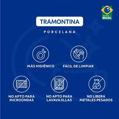 Prato Sobremesa Tramontina Anna Em Porcelana Com Filete De Ouro 21 Cm