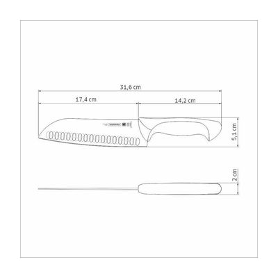 Faca Santoku Tramontina Premium Com Lâmina De Aço Inox E Cabo De Polipropileno Branco 7 Polegada