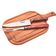 Kit Para Churrasco Tramontina Em Aço Inox E Cabo Vermelho Polywood Com Tabua De Madeira 3 Peças