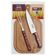 Kit Para Churrasco Tramontina Em Aço Inox E Cabo Vermelho Polywood Com Tabua De Madeira 3 Peças