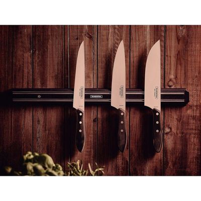 Faca Tramontina Para Carne 8" Em Aço Inox E Cabo Castanho Polywood